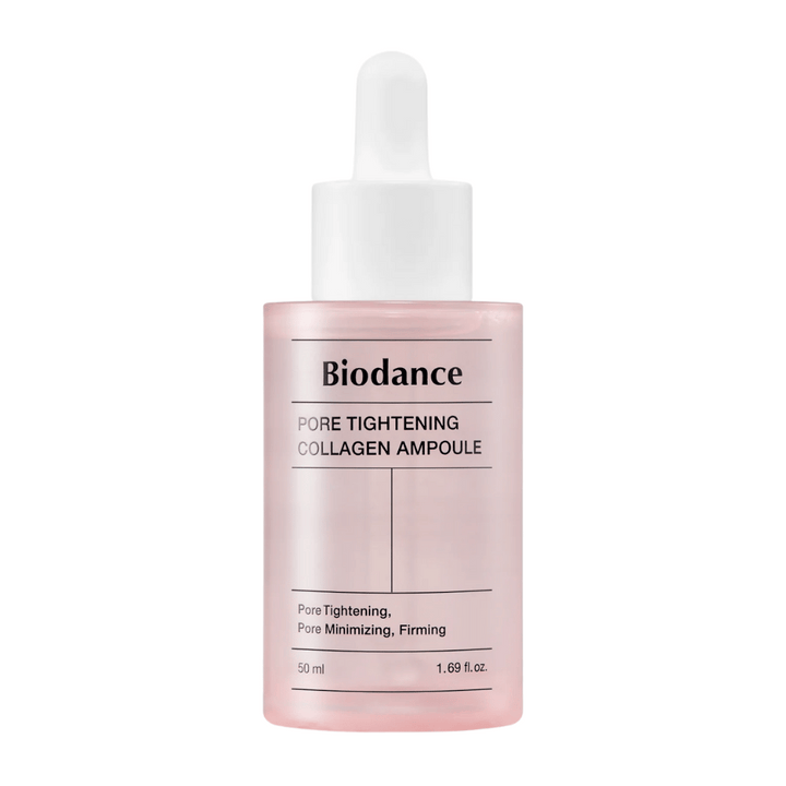 Biodance Pore Tightening Collagen Ampoule, 50 ml, är en koncentrerad ampull som stramar upp huden, minimerar porer och förbättrar elasticiteten. Berikad med kollagen för att stärka hudens struktur och ge en jämnare och fastare hud. Perfekt för daglig användning.