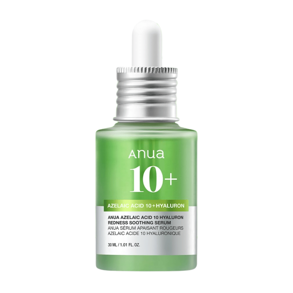 ANUA Azelaic Acid 10+ Hyaluron Serum soothes redness and effectively hydrates the skin. Contains azelaic acid and hyaluronic acid to reduce irritation and strengthen the skin barrier. Perfect for sensitive skin. Use daily for visible results.