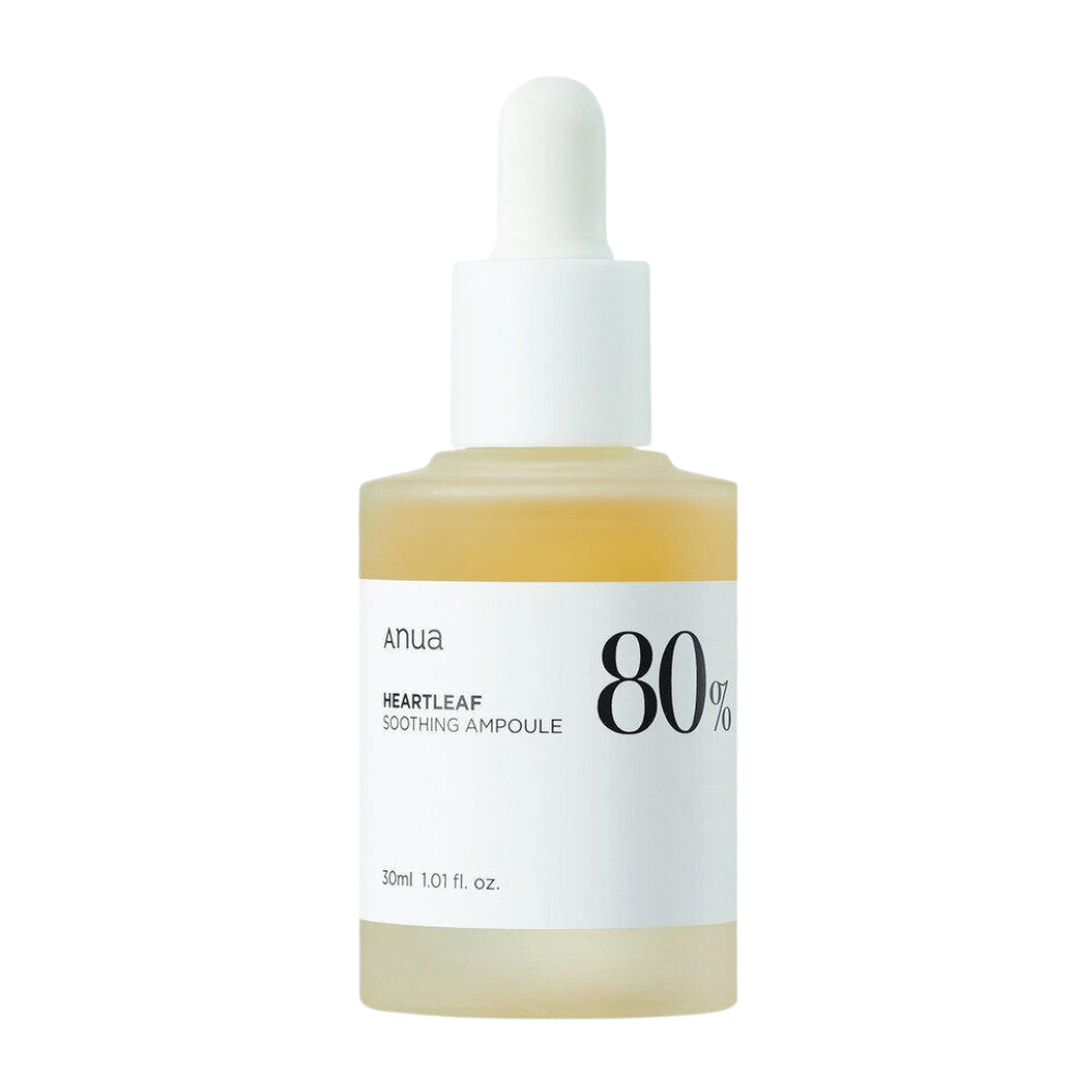 A Anua Heartleaf 80% soothing ampoule with a white background.