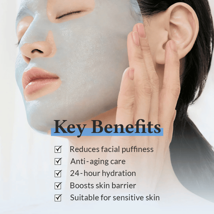 Viktiga fördelar
✔ Minskar svullnad i ansiktet
✔ Anti-aging vård
✔ 24-timmars återfuktning
✔ Stärker hudbarriären
✔ Passar känslig hud