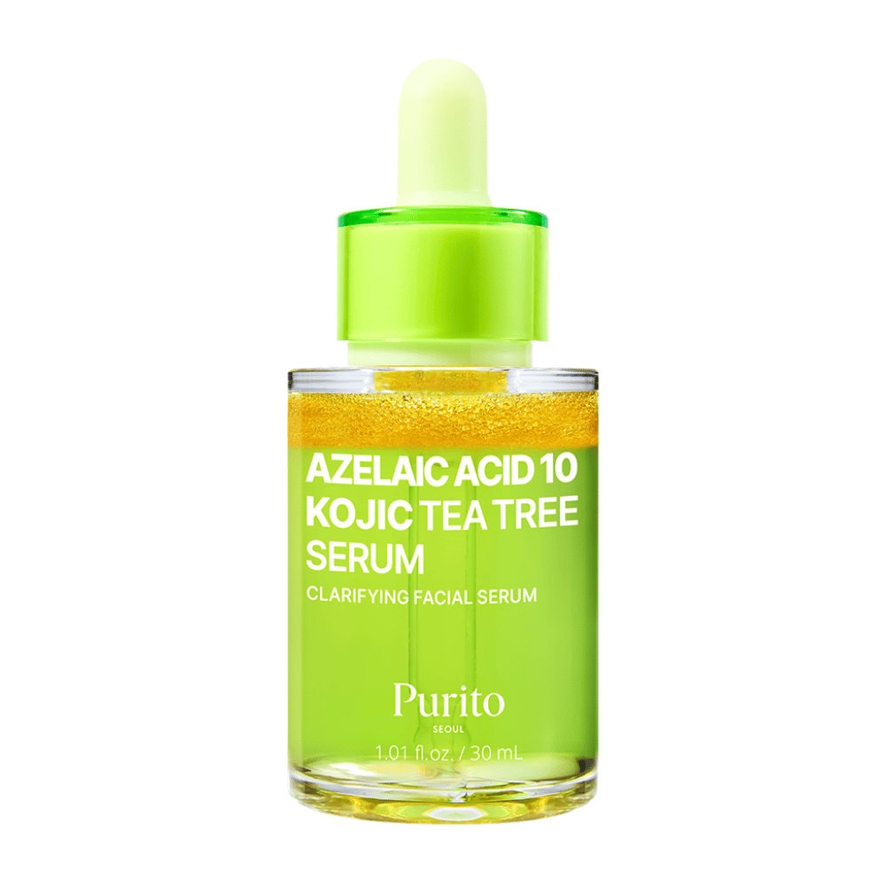 Product image of Purito Azelaic Acid 10 Kojic Tea Tree Serum 30 ml. Clarifying facial serum for uneven skin tone and impurities.