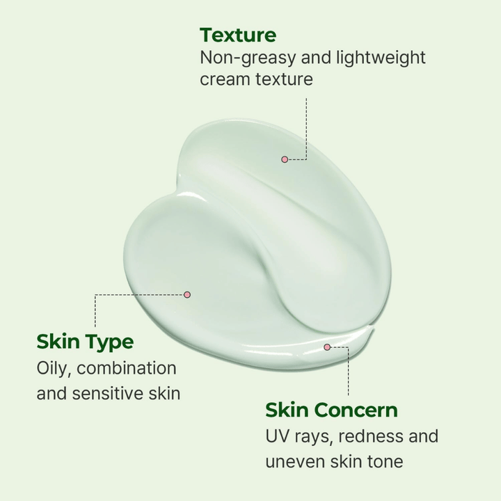 Close-up of Torriden Balanceful Tone Up Sun Cream's light green cream texture, which is lightweight, moisturizing, and suitable for oily, combination, and sensitive skin.