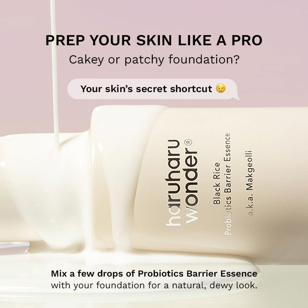 Korean essence with ceramides, probiotics, and panthenol that strengthens the skin barrier and gives a more even skin tone