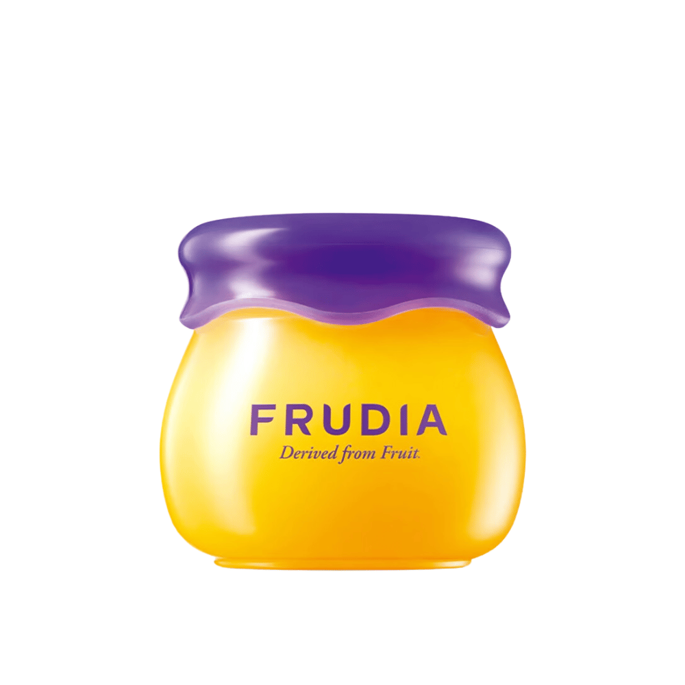 This product is FRUDIA's Blueberry Honey Lip Balm, designed to provide hydration and nourishment to the lips with natural extracts.