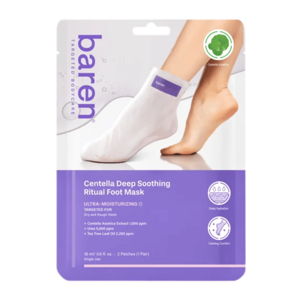 9. Baren Centella Deep Soothing Ritual Foot Mask 18 ml – moisturizing foot mask with centella asiatica and urea for dry and rough feet