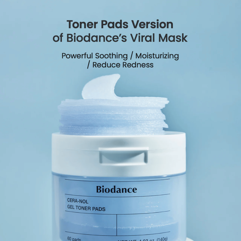 Biodance Cera-Nol Gel Toner Pads – The viral mask in a convenient pad version!

💙 Soothing & moisturizing – reduces redness and strengthens the skin barrier.
✨ Gel-enriched pads – provide intense moisture and cooling effect.
🌿 Perfect for sensitive skin – relieves irritation and balances the skin.

Simple and effective skincare for fresh and radiant skin!
