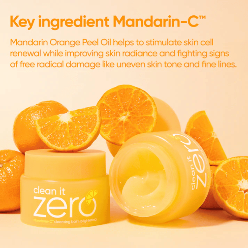 Banila Co Clean It Zero Brightening with licorice root, vitamins, and Mandarin-C that soothes the skin and gives glow as well as a more even skin tone