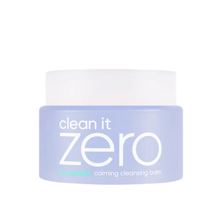 Clean It Zero Cica-Relief Calming Cleansing Balm in original packaging, gentle cleansing balm with CICA that soothes the skin and removes makeup without drying out.