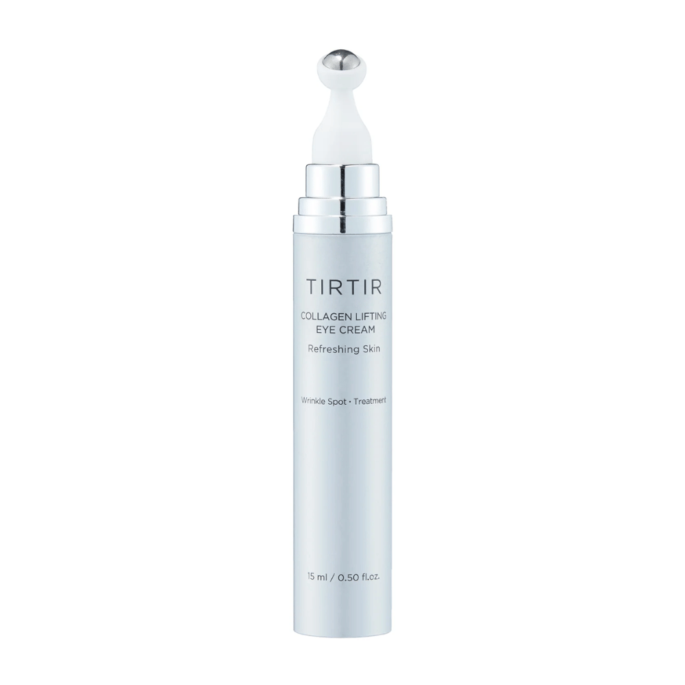 Tube with TIRTIR Collagen Lifting Eye Cream against a clean background, designed for refreshing skincare.