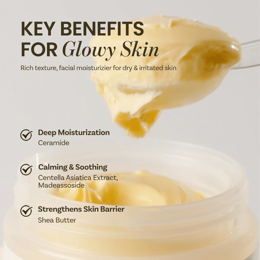Ongredients Deep Calming Cream – rich, moisturizing cream with ceramide and centella that soothes and strengthens the skin barrier.