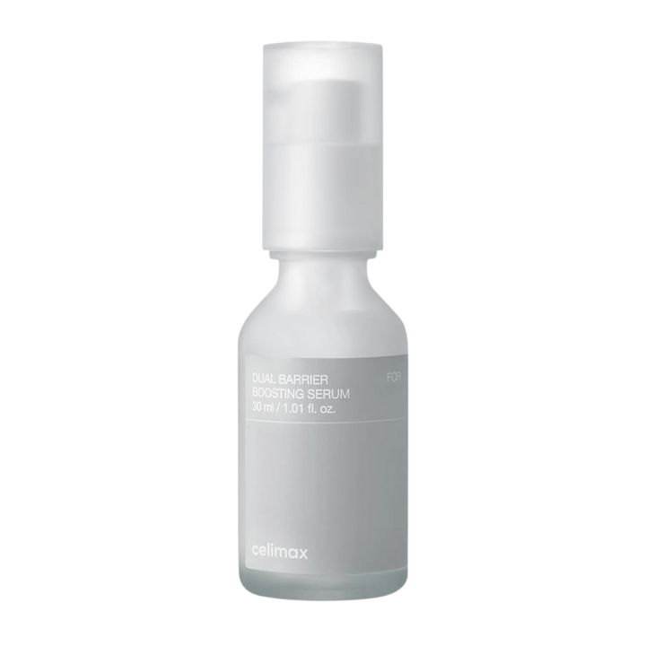 Celimax Dual Barrier Boosting Serum product image on white background, Korean serum for sensitive and dry skin.