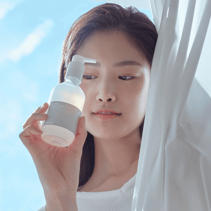 Celimax Dual Barrier Mild Gel Cleanser in use – mild Korean face wash that strengthens the skin barrier and is suitable for sensitive skin.