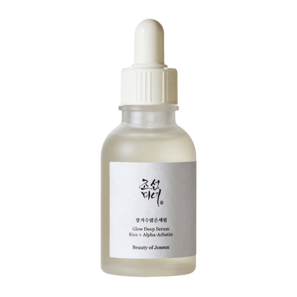 Beauty of Joseon Glow Deep Serum Rice + Alpha-Arbutin in pipette bottle – Korean serum that brightens, evens skin tone, and gives natural glow.