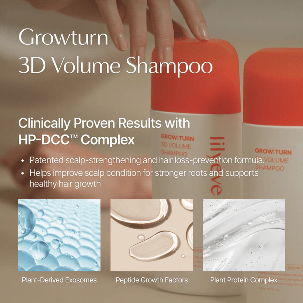 LILYEVE Grow:Turn Exosome 3D Volume Brush Shampoo with exosomes and peptides for fuller hair