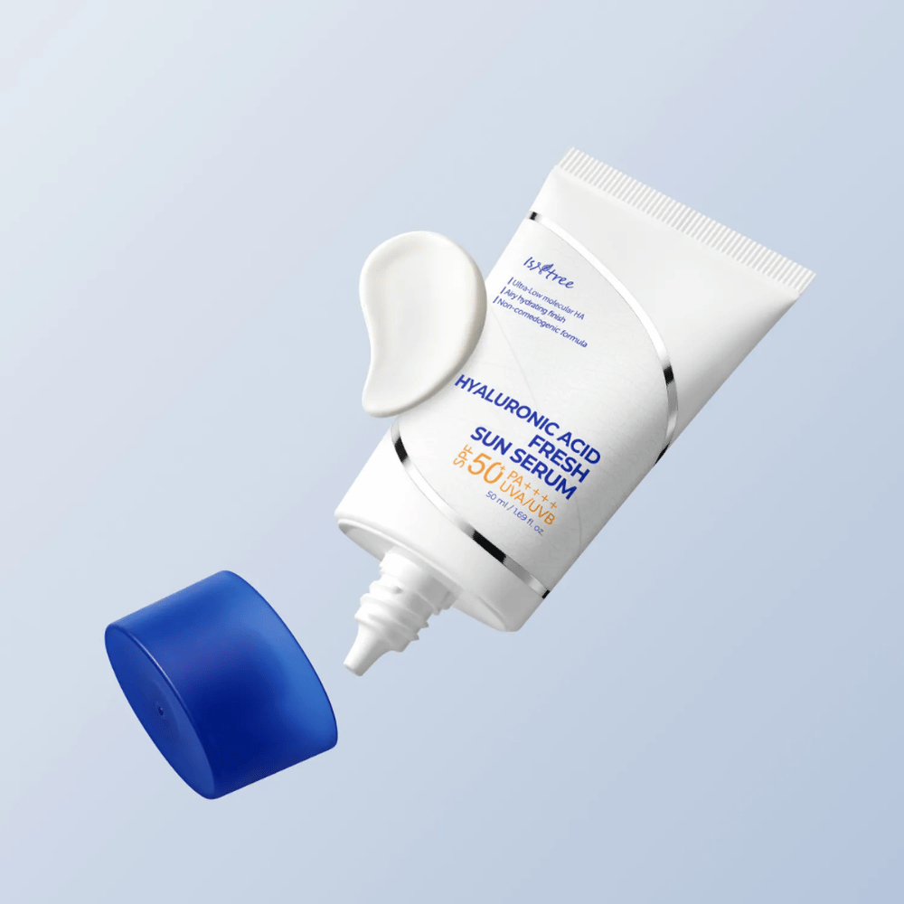 Isntree Hyaluronic Acid Fresh Sun Serum is a lightweight sun serum with SPF50+ PA++++ that protects against UVA/UVB while hydrating with hyaluronic acid. Perfect for sensitive skin.