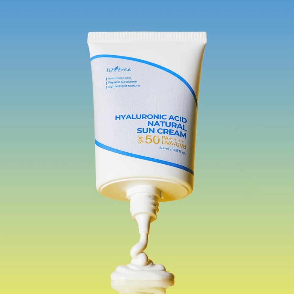 Isntree Hyaluronic Acid Natural Sun Cream is a sunscreen with SPF50+ PA++++ that provides strong protection against both UVA and UVB rays. It contains hyaluronic acid that deeply moisturizes, while the physical filter is gentle on sensitive skin.