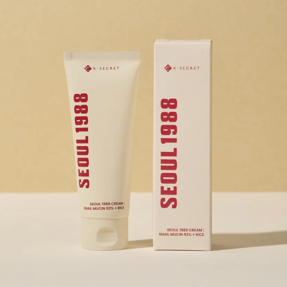 Product image with packaging for SEOUL 1988 Cream : Snail Mucin 93% + Rice 100ml