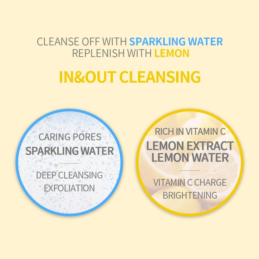 Secret Key Lemon Sparkling Cleansing Foam – cleanses pores with carbonated water and provides radiance with vitamin C-rich lemon extract.