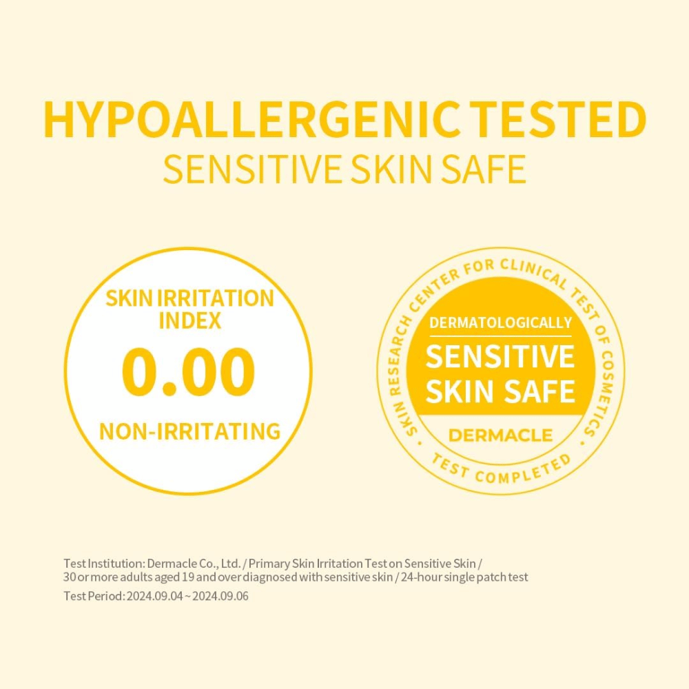 Hypoallergenic tested Secret Key Lemon Sparkling Cleansing Foam – safe for sensitive skin with a skin irritation index of 0.00.