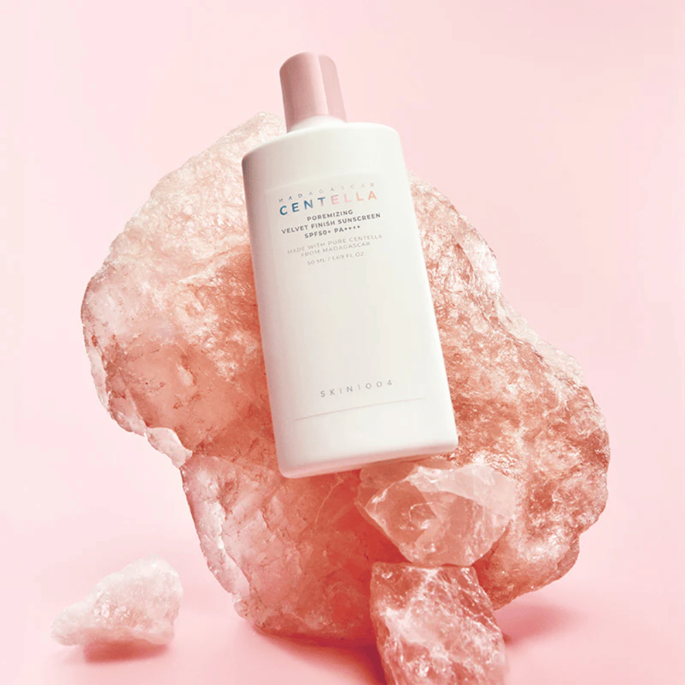 SKIN1004 Madagascar Centella Poremizing Velvet Finish Sunscreen SPF 50+ PA++++ with Centella Asiatica from Madagascar that soothes the skin and gives a naturally matte, soft finish.