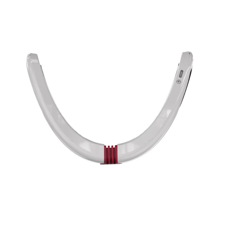 Overview image of Beaund Nmode Pro from the underside. The curved shape is designed to follow the contours along the chin, jawline, and lower face.