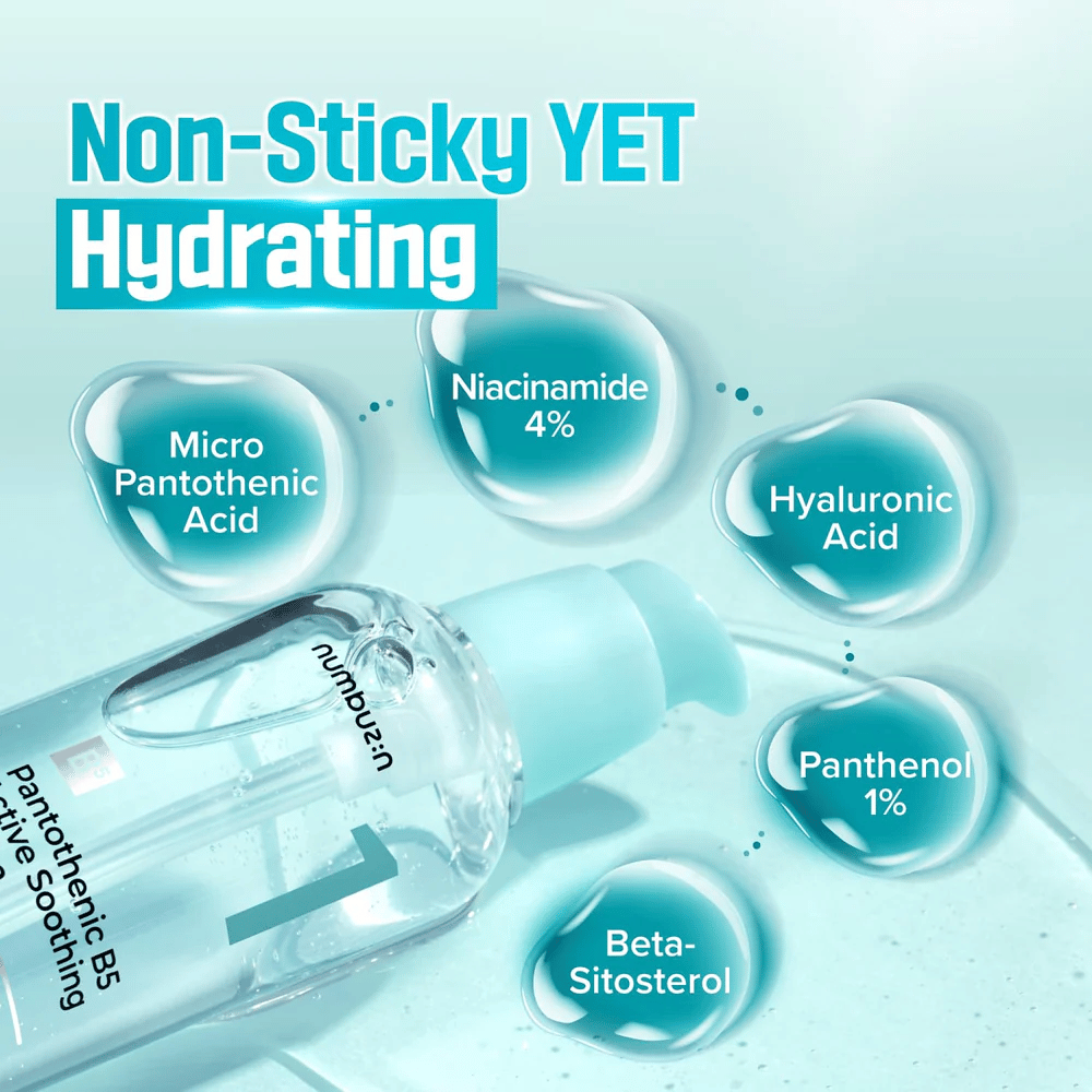 numbuzin No.1 Pantothenic B5 Serum with 4% niacinamide, 1% panthenol, and hyaluronic acid – hydrating and sebum-balancing serum against acne