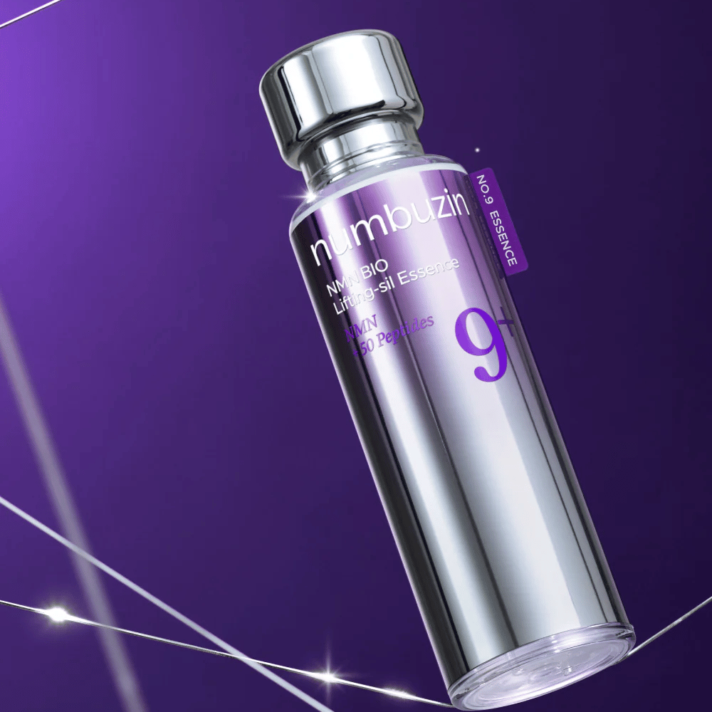 Numbuzin No.9 NAD+ Bio Lifting-sil Essence – luxurious anti-aging essence with 50 peptides and NAD+ for firmer and more youthful skin.