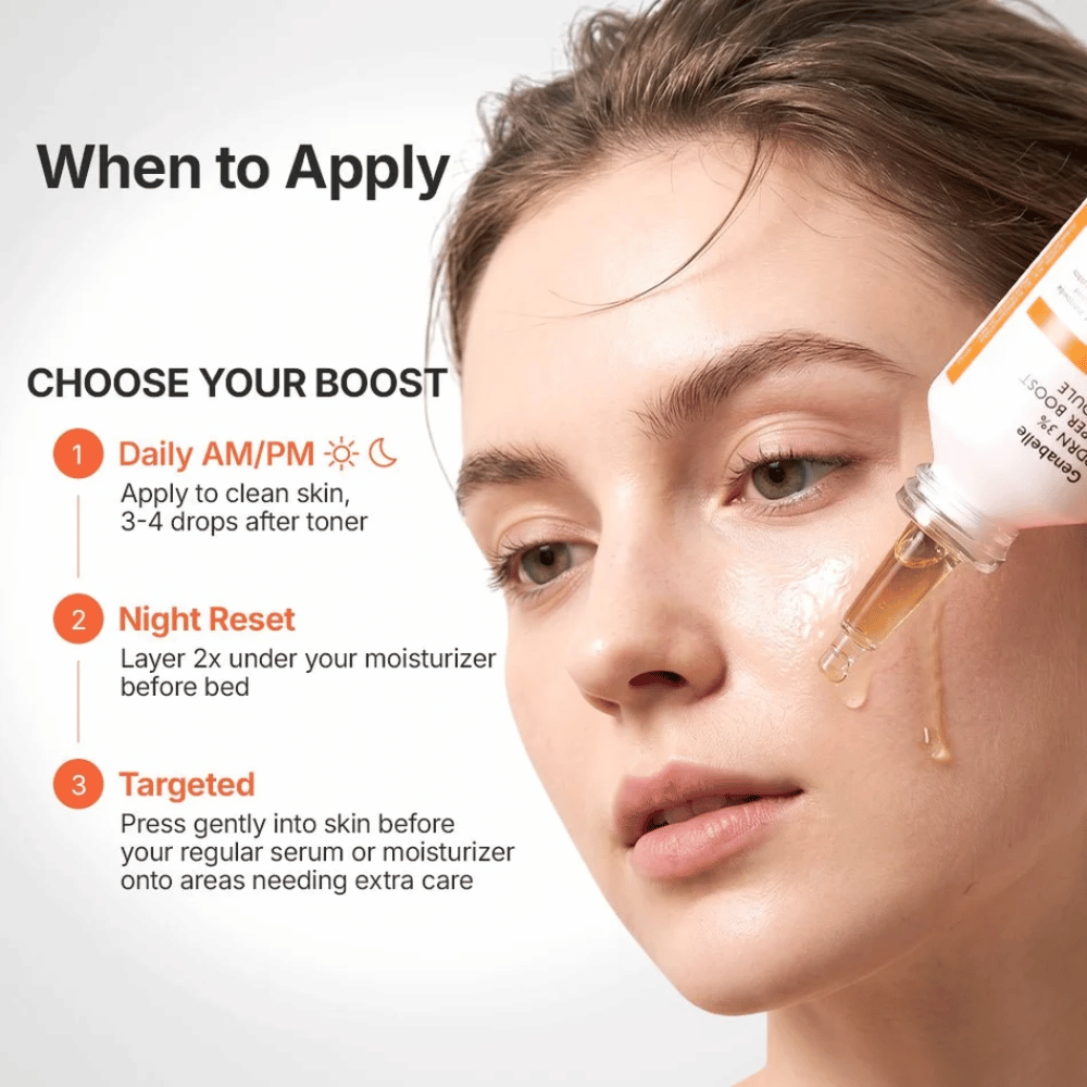 Genabelle PDRN 3% Hyper Boost Ampoule applied to the skin for intensive barrier care