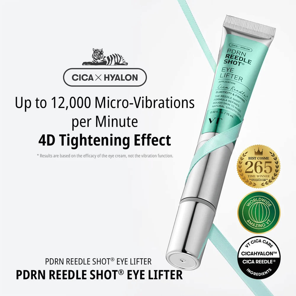 Eye cream from VT Cosmetics with PDRN and micro-vibration that reduces fine lines, deeply moisturizes and gives firmer skin around the eye area