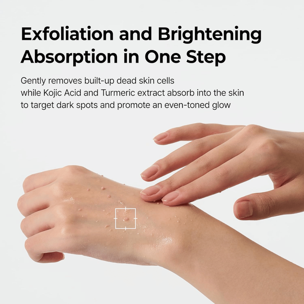 K-beauty exfoliator serum with AHA and BHA that removes dead skin cells and improves the skin's texture and clarity
