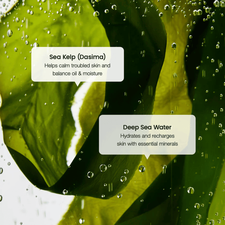 Sea kelp extract and deep sea water in Biodance Refreshing Sea Kelp Serum – hydrates and balances the skin.