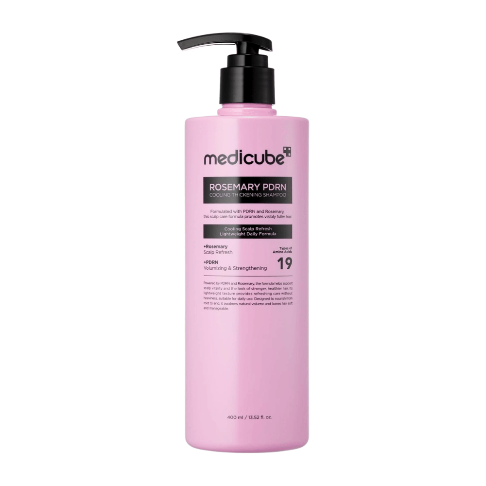 Medicube Rosemary PDRN Cooling Thickening Shampoo in a 400 ml pump bottle for daily scalp and hair care