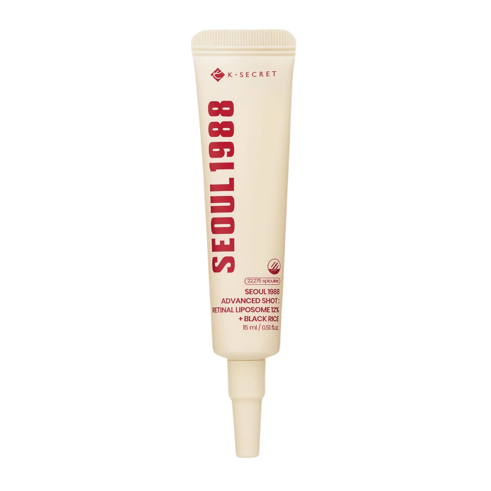 K-SECRET SEOUL 1988 Advanced Shot Retinal Liposome 12% + Black Rice 15 ml – Korean retinal treatment in a tube.