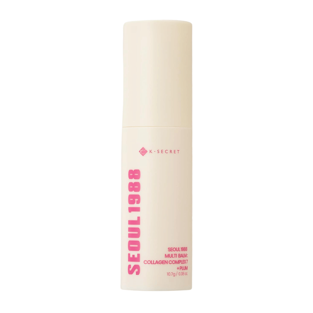 K-SECRET SEOUL 1988 Multi Balm Collagen Complex 7 + Plum 10.7 g – Korean moisturizing balm stick for the face and dry skin areas.