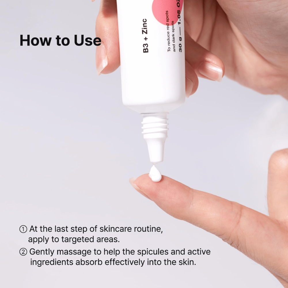 TIA'M AC Fighting Spot RX Cream – applied to specific areas in the final step of the skincare routine to soothe and treat blemishes.