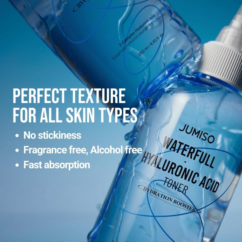 Jumiso Waterfull Hyaluronic Acid Toner – hydrating hyaluronic acid toner without fragrance and alcohol, fast-absorbing facial toner for all skin types