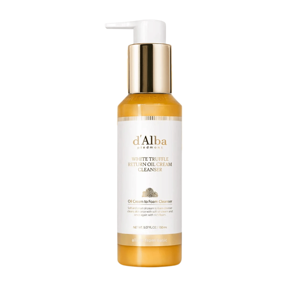 d'Alba White Truffle Return Oil Cream Cleanser is a nourishing and moisturizing cleansing cream with white truffle extract. The innovative formula transforms from cream to foam, providing a deep clean while maintaining the skin's natural moisture balance.