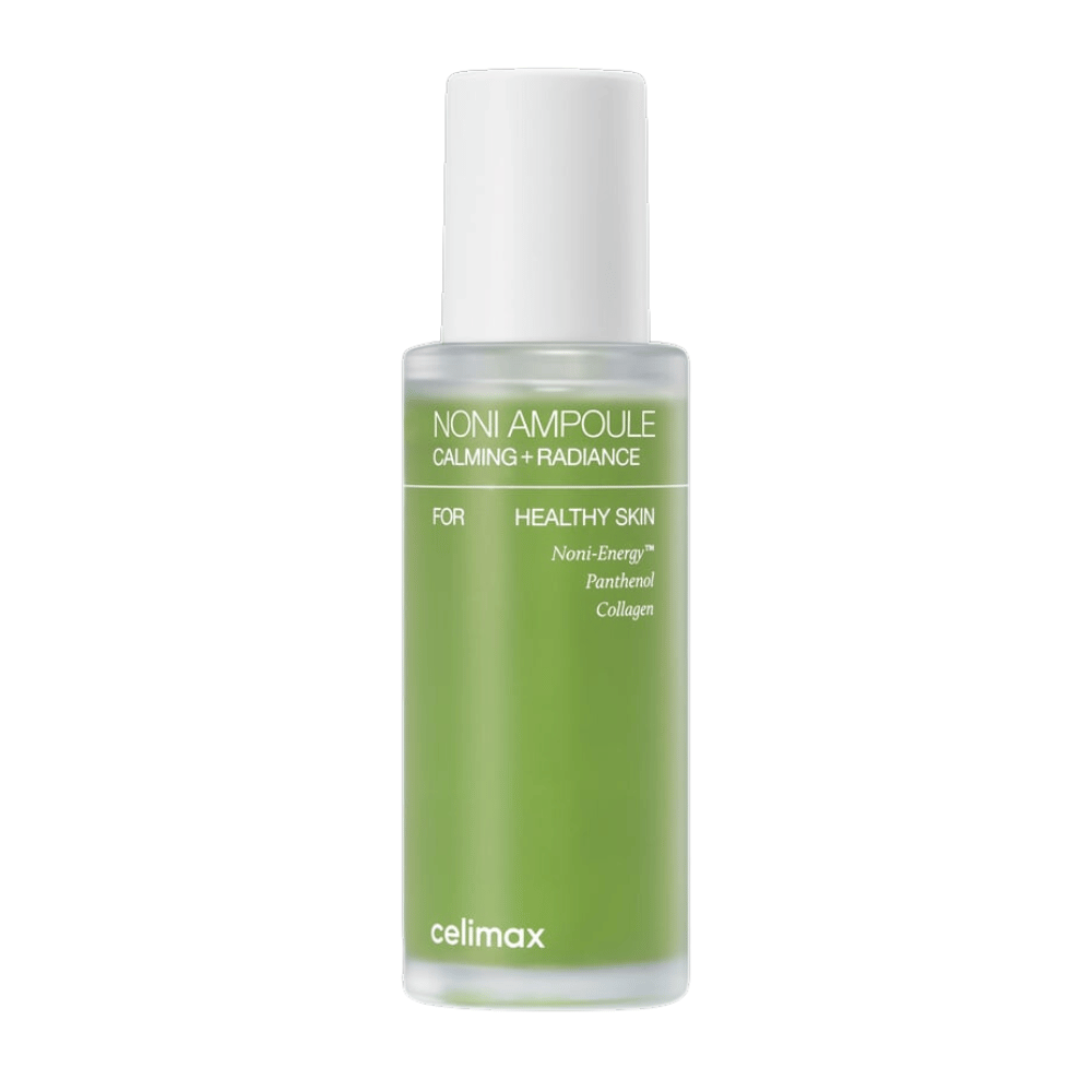 Celimax Noni Energy Ampoule soothes and moisturizes the skin with the power of noni extract, panthenol, and collagen. Improves skin elasticity and provides a natural glow. Perfect for sensitive and tired skin.