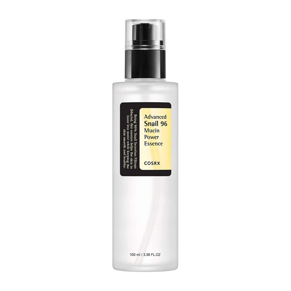 COSRX Asian cosmetics with Advanced Snail 96 Mucin Power Essence 100ml for Korean skincare.