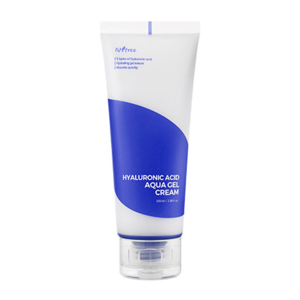 A tube Hyaluronic Acid Aqua Gel Cream 100ml from Isntree for facial moisturizing.